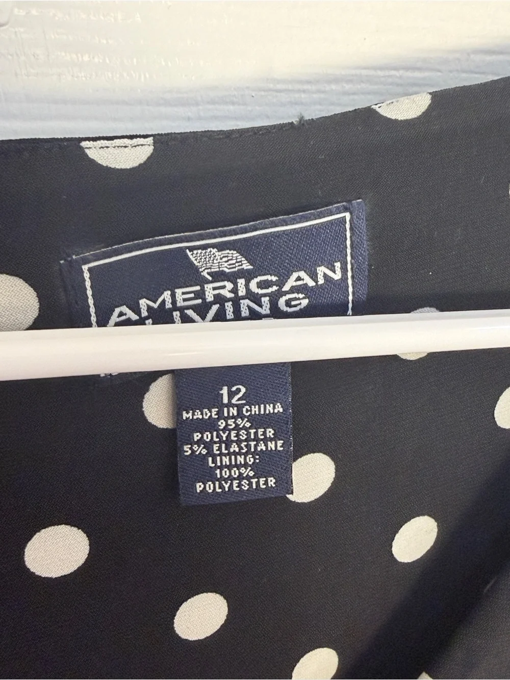 American Living Black Polka Dot Wrap-Style Dress - Classic Women's Dress 12 NWT - Picture 3 of 7
